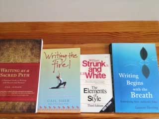 books about writing on a shelf